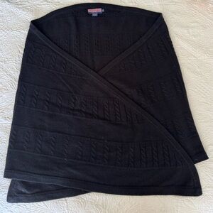 Vineyard Vines Black Cashmere/Wool Sweater Wrap Shawl Scarf Cape